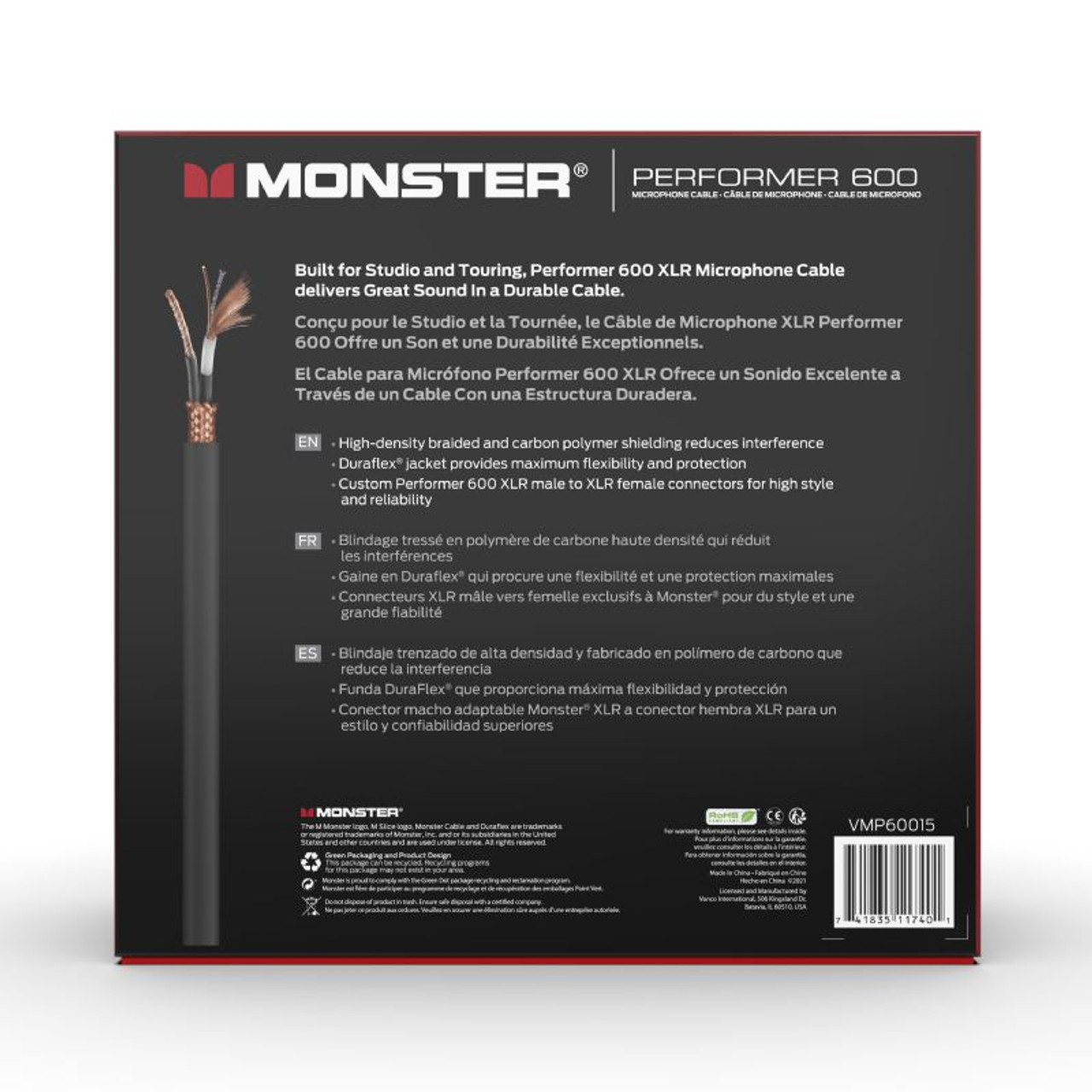 Monster P600-M-100WW-U Performer 600 100' Microphone Cable (P600-M-100WW-U)