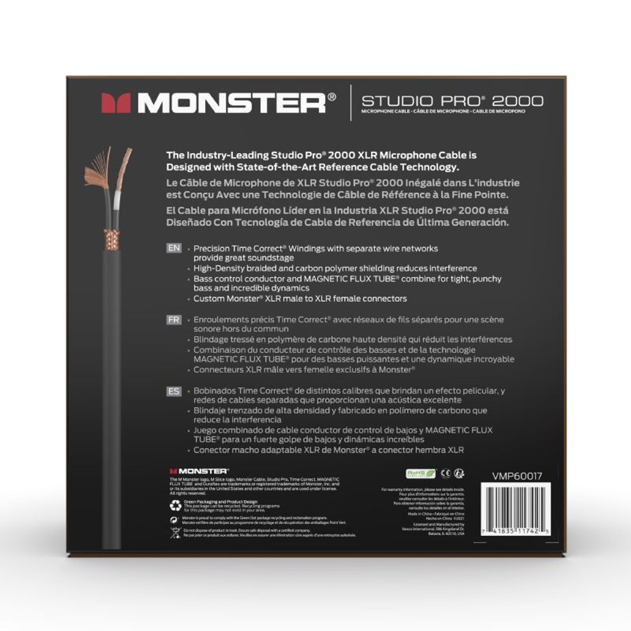 Monster SP2000-M-100WW-U Studio Pro 2000 100' Microphone Cable (SP2000-M-100WW-U)
