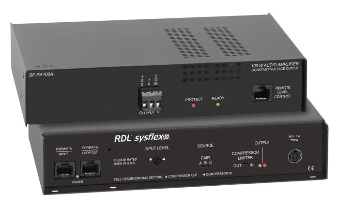 RDL SF-PA100A Format-A to 100W Mono Audio Amplifier, 70/100V (SF-PA100A)