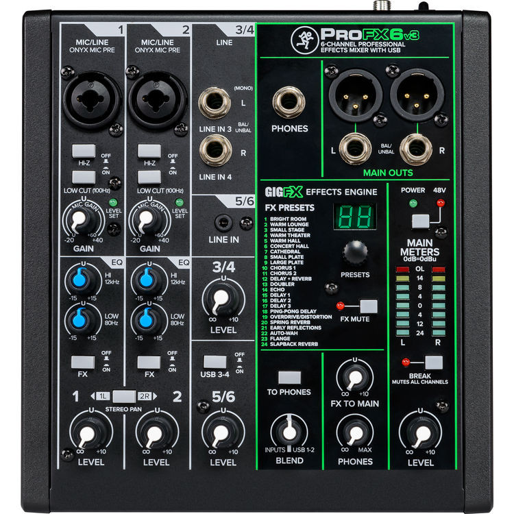 Mackie ProFX6v3+ 6-Channel Analog Mixer (ProFX6v3+)