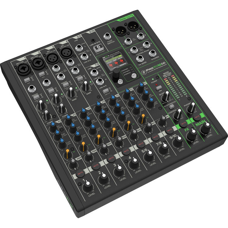 Mackie ProFX10GO 10-Channel Battery-Powered Analog Mixer USB-C Interface (PROFX10-GO-U)