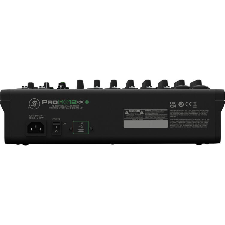 Mackie ProFX12v3+ 12-Channel Analog Mixer with Built-In FX, USB Recording, and Bluetooth (ProFX12v3+)