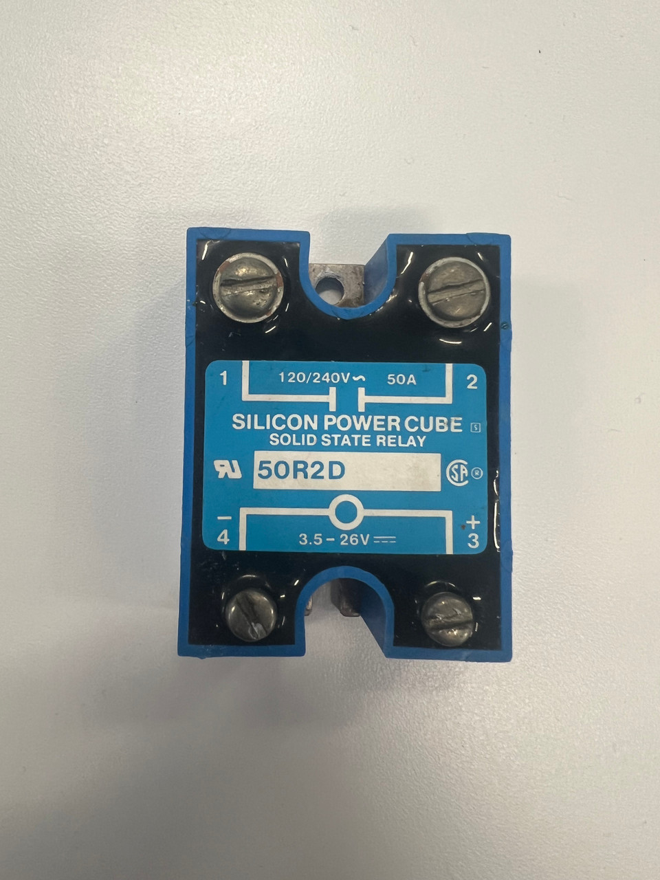 Silicon Power Cube 50R2D Solid State Relay 120/240V~ 50A 3.5-26V, Refurbished