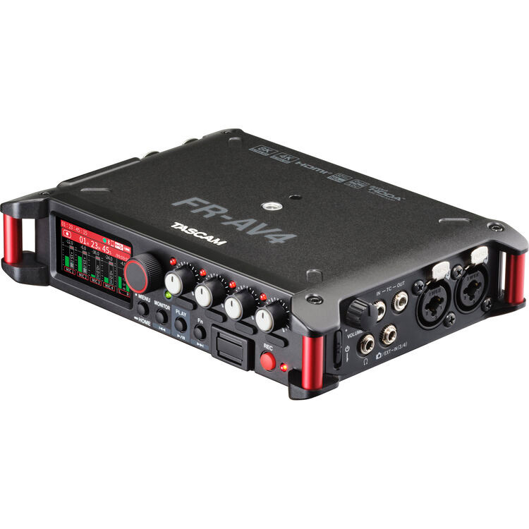 Tascam FR-AV4 4-Channel 32-Bit Float Field Recorder with Mixer, Timecode, and HDMI Sync (FR-AV4)