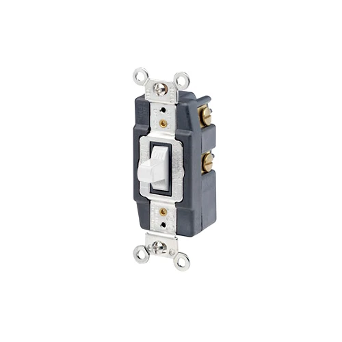 Leviton ILC-1257-W Momentary Toggle Switch - 20 Amp 120/277V SPDT - Center Off - White (ILC-1257-W)