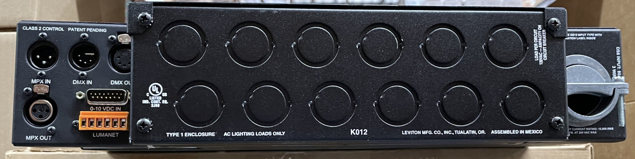 Leviton DS 12-24 12x2.4kW Dimmer Pack  Knockout Panel, Refurbished