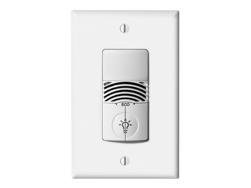 Cooper Lighting VNW-D-1001-DMV-W Wall Switch Sensor, Dual Tech - Vacancy, Line Voltage, No Neutral, Dual Relay, White (VNW-D-1001-DMV-W)
