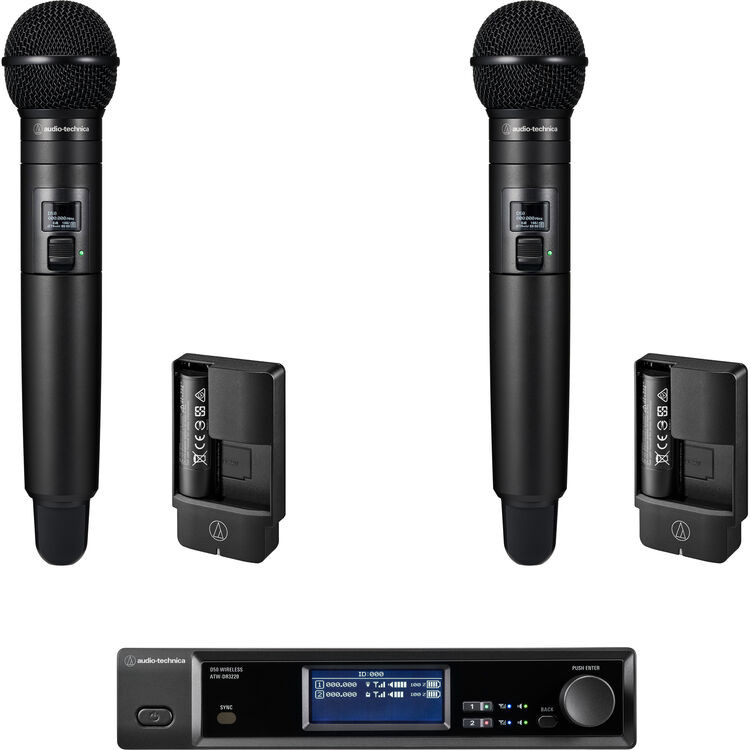 Audio-Technica ATW-D50-DRX-2H 2-Person Digital Wireless Cardioid Handheld Microphone System (DF2: 470 to 608 MHz) (ATW-D50-DRX-2H)