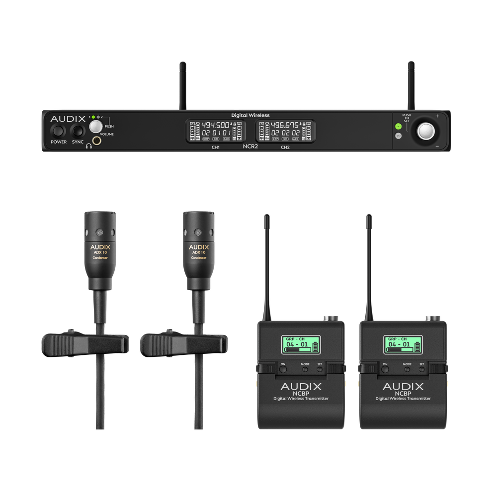 Audix NC2BX10 Novacore Dual-Channel Bodypack Wireless System w/ ADX10 Lavalier Microphones (NC2BX10)