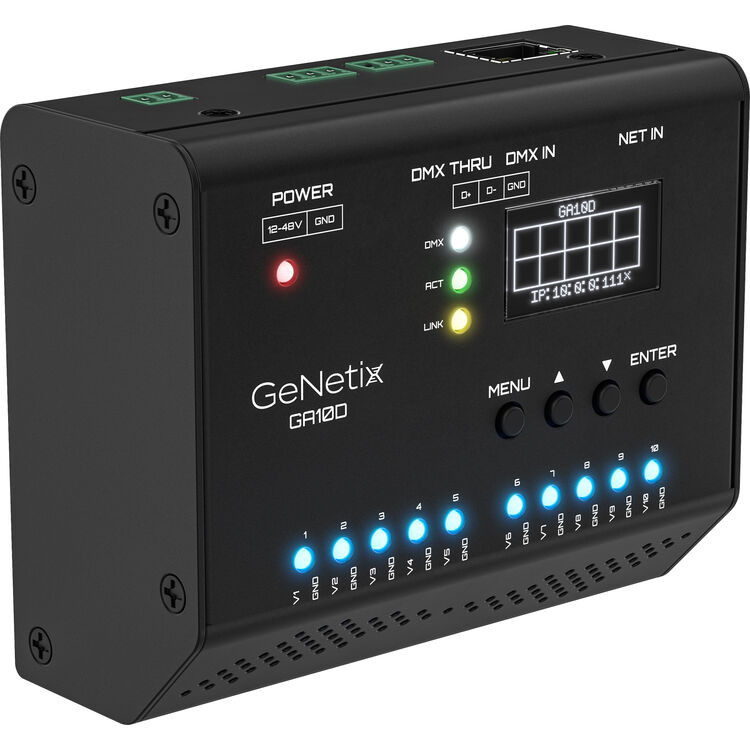 ChamSys GENETIXDIN010V GeNetix GA10D DIN DMX to Analog 0-10V (GENETIXDIN010V)