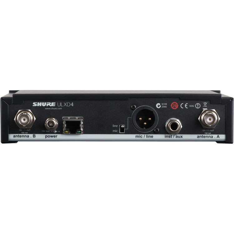Shure ULXD4GV=-G50 Single-Channel Digital Wireless Receiver with Always-On Encryption (G50: 470 to 534 MHz) (ULXD4GV=-G50)