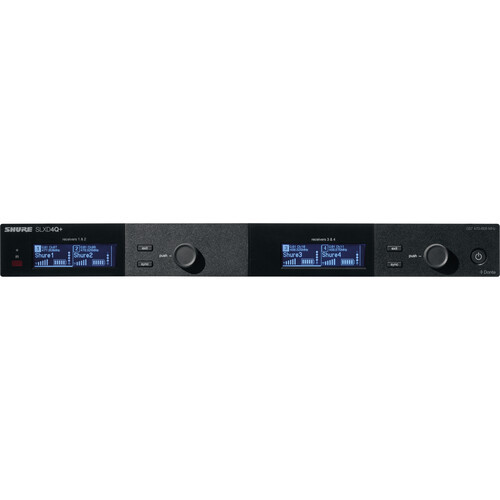 Shure SLXD4QDAN+=-G57 Quad-Channel Digital Wireless Rackmount Receiver with Dante (G57: 470 to 608 MHz) (SLXD4QDAN+=-G57)