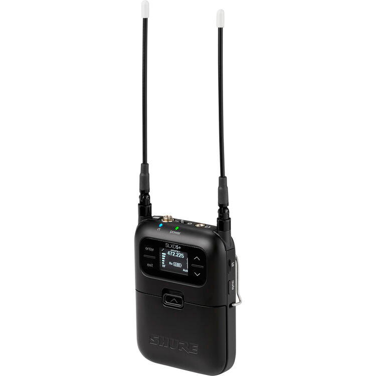 Shure SLXD15+/85M-G57 Digital Camera-Mount Wireless Low-Profile Cardioid Lavalier Microphone System (G57: 470 to 608 MHz) (SLXD15+/85M-G57)