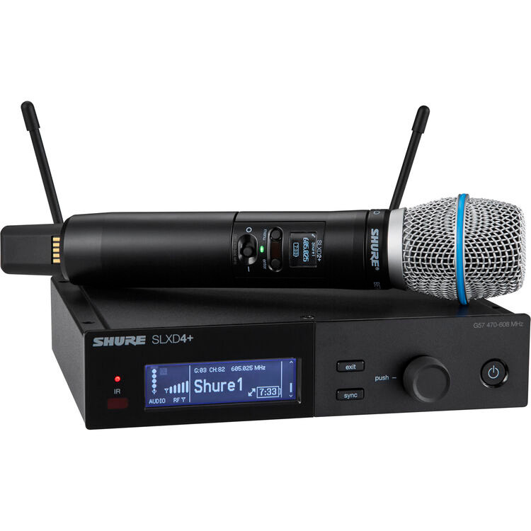 Shure SLXD24+/B87A-G57 Digital Wireless Handheld Microphone System with Beta 87A Capsule (G57: 470 to 608 MHz) (SLXD24+/B87A-G57)