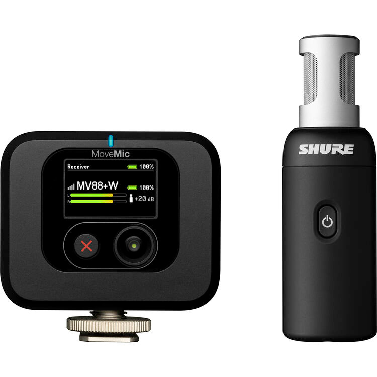 Shure MV88+W-KIT-Z7 Wireless Stereo Mic, Camera Receiver (MV88+W-KIT-Z7)