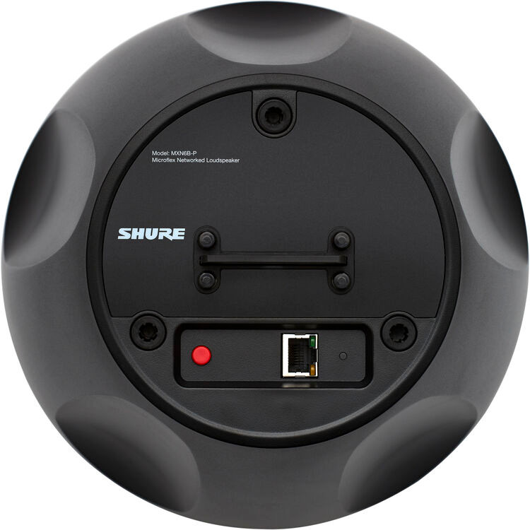 Shure MXN-6B Networked Pendant 6" Conferencing Loudspeaker with Dante (Black, Single) (MXN-6B)