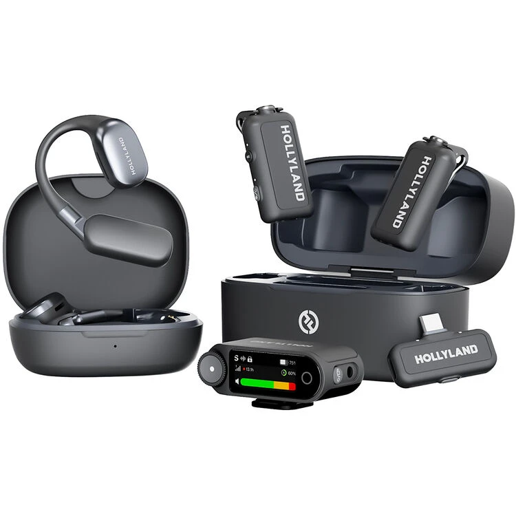 Hollyland LARK MAX 2 Ultimate Combo 2-Person Wireless Microphone System for Cameras and Mobile Devices (Space Gray, 2.4 GHz) (LARK MAX 2 Ultimate Combo )