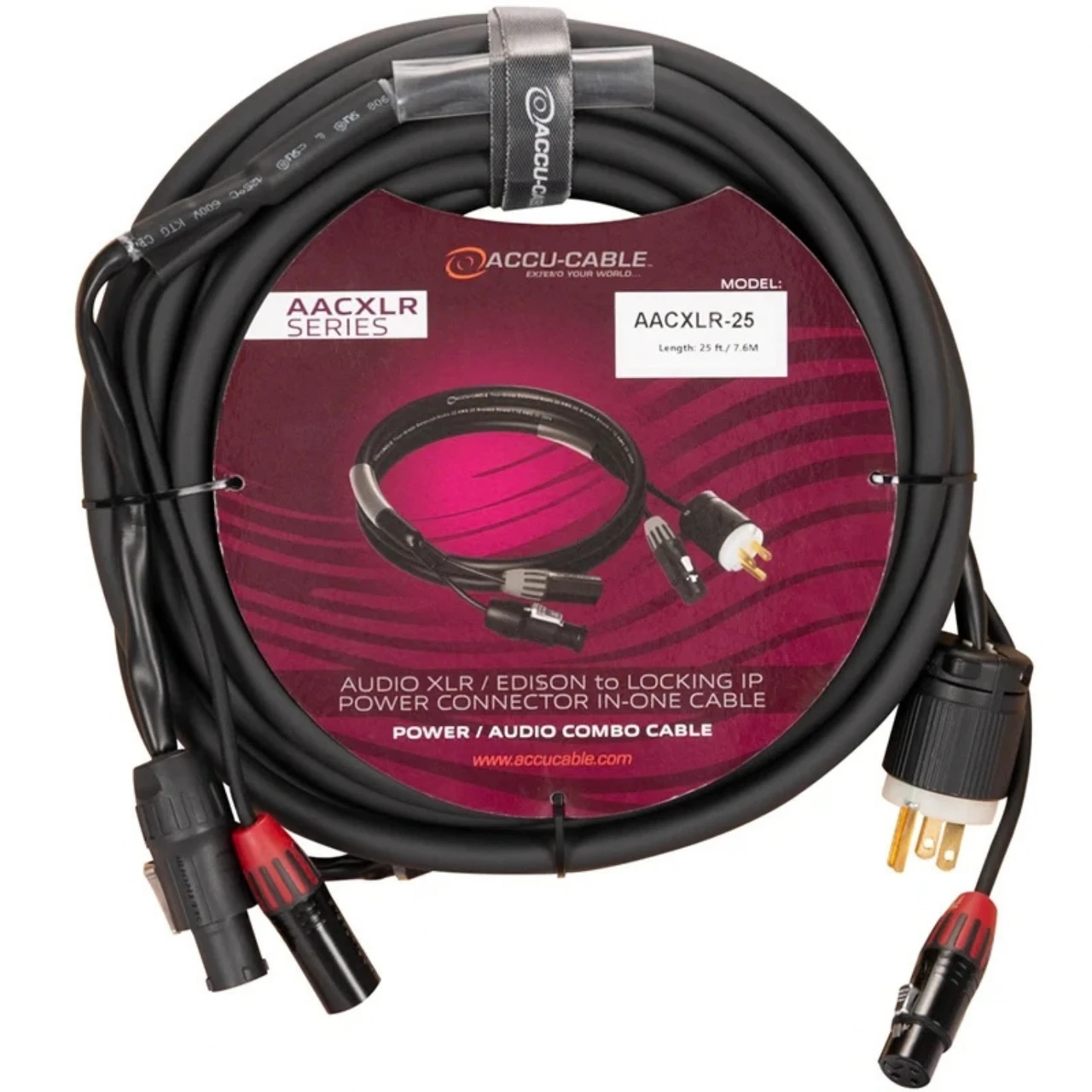 Accu-Cable AACXLR-25 Power/Audio Combo Cable (25') (AACXLR-25)