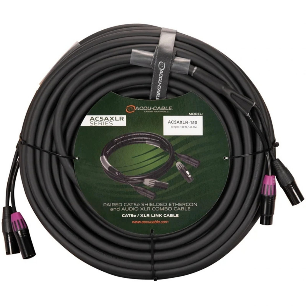Accu-Cable AC5AXLR-150 CAT 5/XLR Link Combo Cable (150') (AC5AXLR-150)