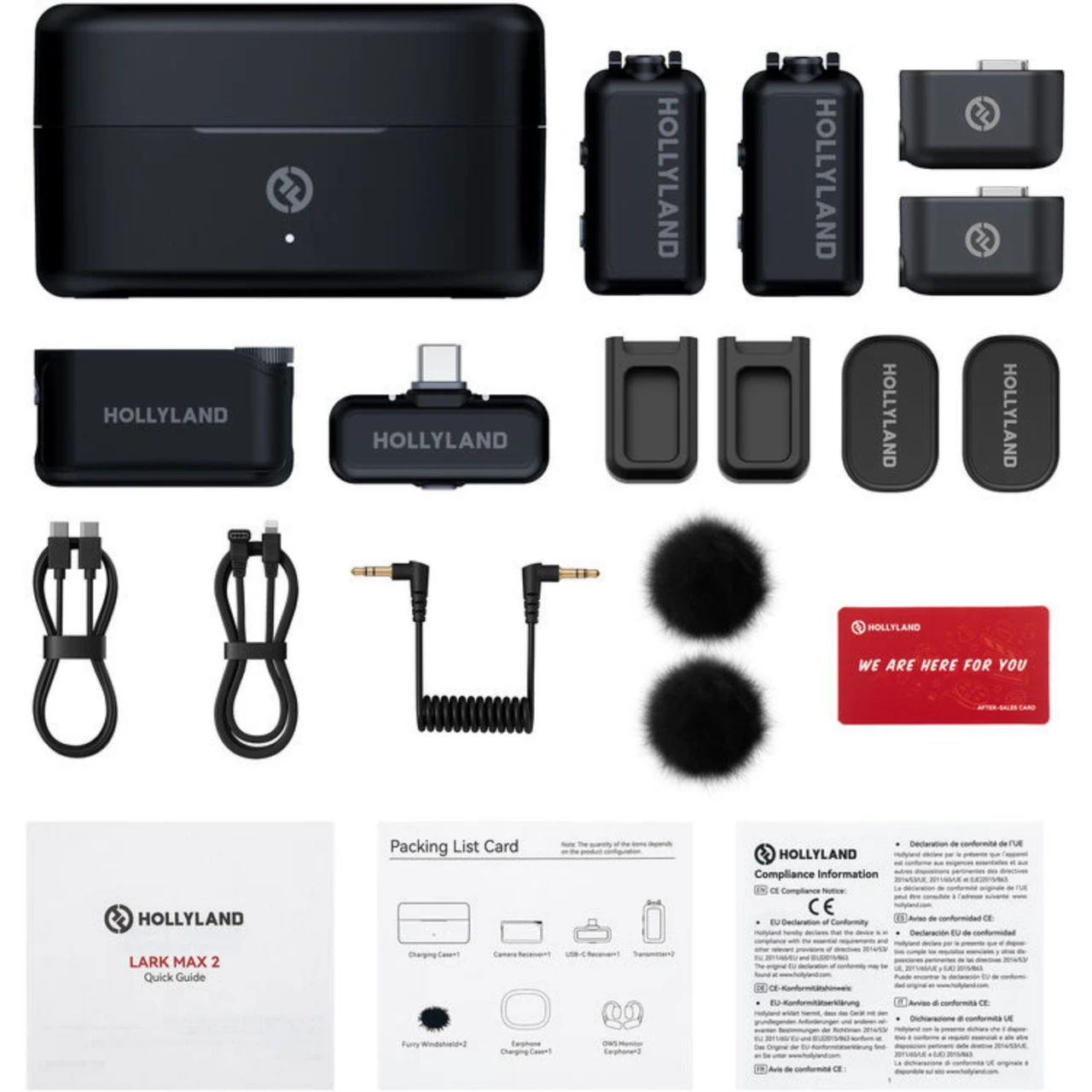 Hollyland LARK MAX 2 Combo 2-Person Wireless Microphone System for Cameras and Mobile Devices (Space Gray, 2.4 GHz) (LARK MAX 2 Combo)