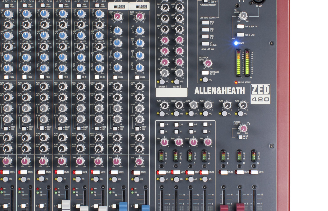 Allen & Heath AH-ZED420 20 Channel 4 Bus Analog Mixer with USB