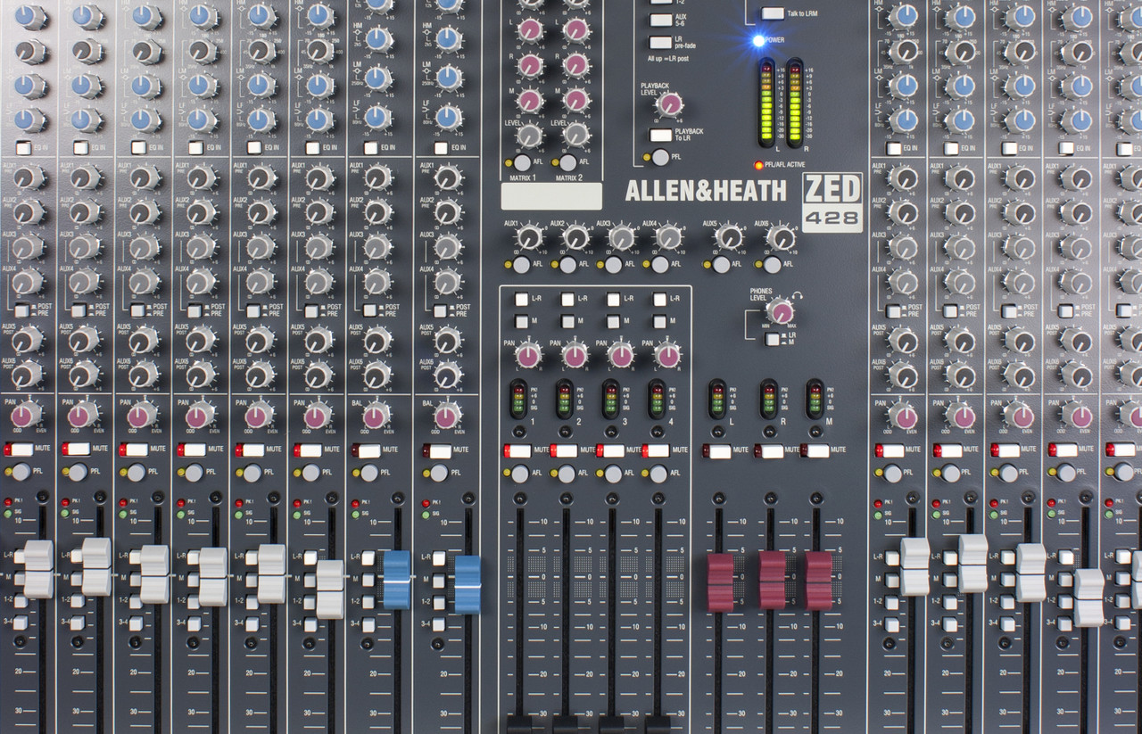 Allen & Heath AH-ZED428 28 Channel 4 Bus Analog Mixer with USB