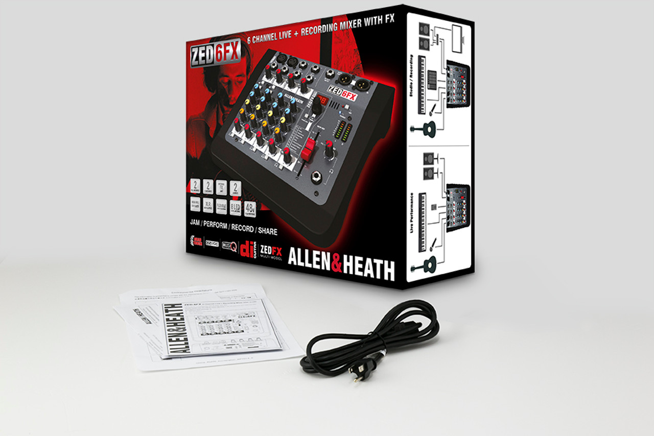 Allen & Heath AH-ZED6FX Compact 6-Channel Analog Mixer with