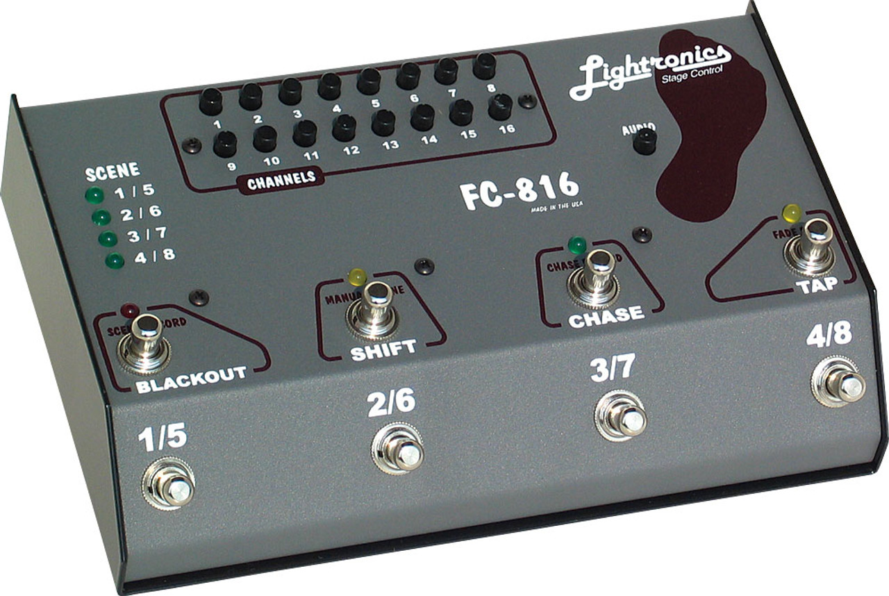 Lightronics FC816 MIDI Foot Controller 16 Channels 8 Scenes