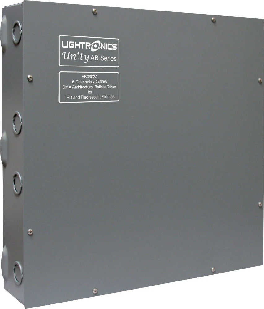 Lightronics AB0602A 6 circuit, 2400 Watts per circuit ballast driver, AC Dimmed - Switched HOT / Dimmed HOT (AB0602A)