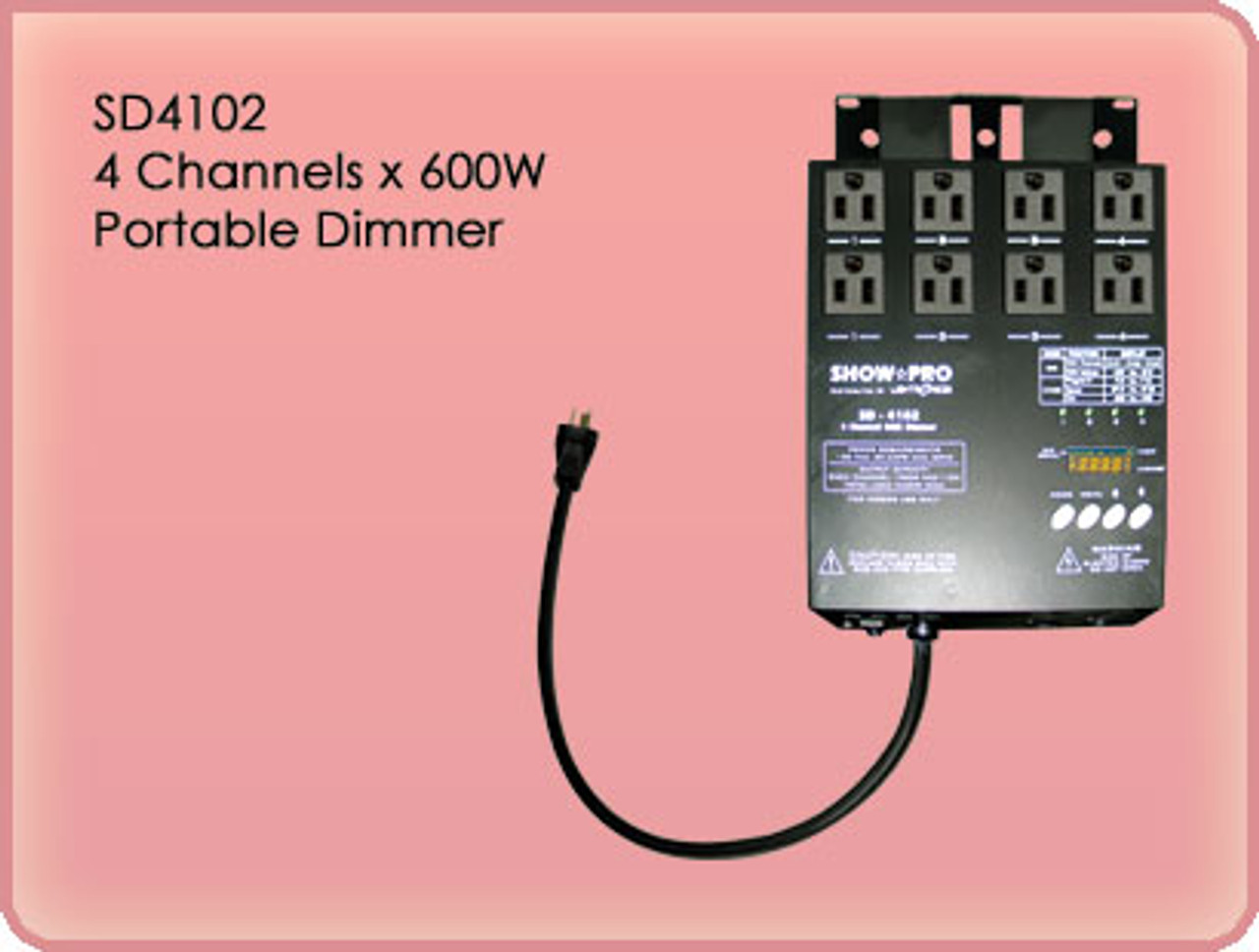 Lightronics SD4102 4 Channels, 600 Watts per Channel Portable Dimmer