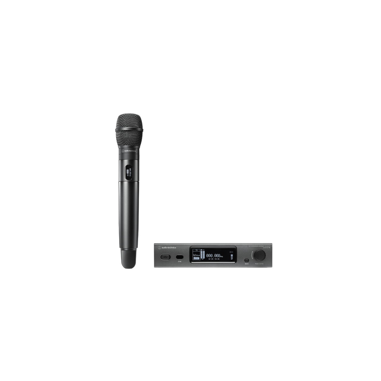 Audio-Technica ATW-3212NC710 3000 Series Network Wireless System (4th Gen) includes: ATW-R3210N receiver and ATW-T3202 handheld transmitter with ATW-C710 cardioid condenser microphone capsule (ATW-3212NC710)