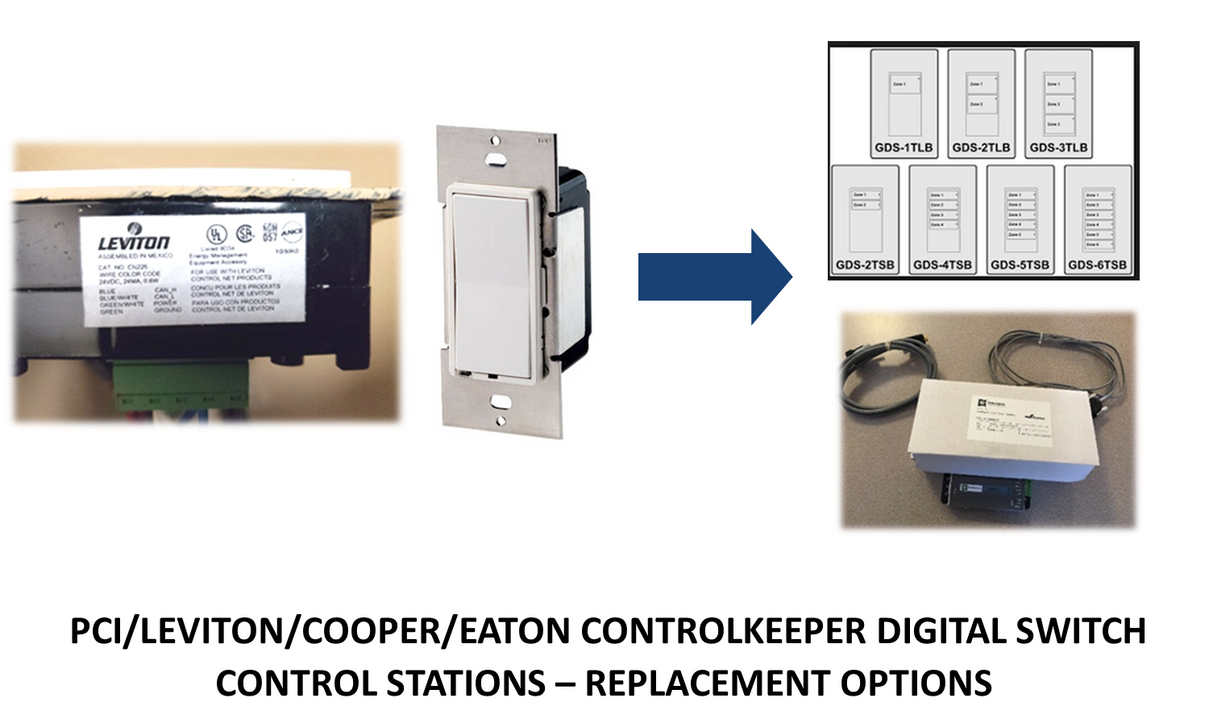 PCI/LEVITON/COOPER/EATON ControlKeeper Digital Switch Control Stations – Replacement Options  PCI/LEVITON/COOPER/EATON ControlKeeper Digital Switch Control Stations – Replacement Options