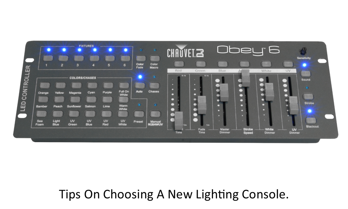 Tips on choosing a new lighting console. Tips on choosing a new lighting console.