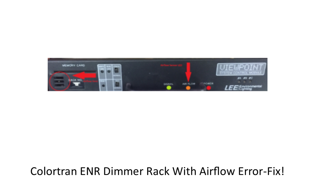 Colortran ENR dimmer rack with airflow error