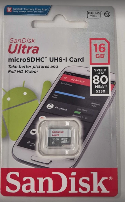 16GB KINGSTON MICRO SD CARD w/ADAPTER (SDCS/16GB)