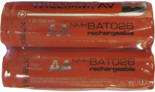 Williams Sound BAT 026-2
 Two (2) 1.2-volt AA Rechargeable NiMH Batteries (BAT 026-2) Williams Sound BAT 026-2
 Two (2) 1.2-volt AA Rechargeable NiMH Batteries (BAT 026-2)
