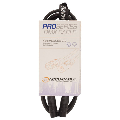 Accu-Cable Accu-Cable 5ft IP65 Rated 5-Pin DMX Cable - STR527 – Learn Stage  Lighting GEAR