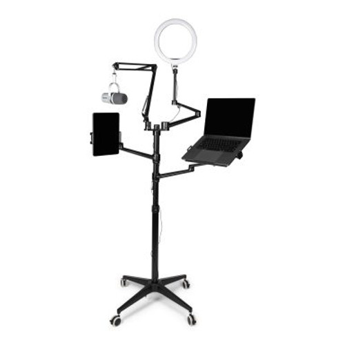 Gator GFW-STREAMSTAND-W All-In-One Wheeled Stream Stand Gator GFW-STREAMSTAND-W All-In-One Wheeled Stream Stand