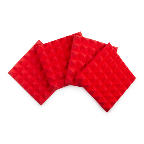 Gator GFW-ACPNL1212PRED-4PK 4 Pack Of Red 12×12″ Acoustic Pyramid Panel Gator GFW-ACPNL1212PRED-4PK 4 Pack Of Red 12×12″ Acoustic Pyramid Panel