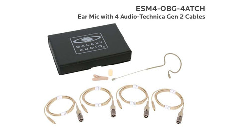 Galaxy Audio ESM4-OBG-4ATCH Beige Omni-Directional Ear Microphone With Audio-Technica Gen 2 Cables