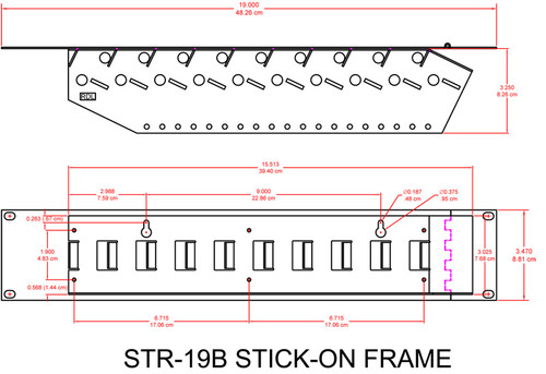 RDL STR-19B STICK-ON Series 19" Racking System - 10 modules (STR-19B)
