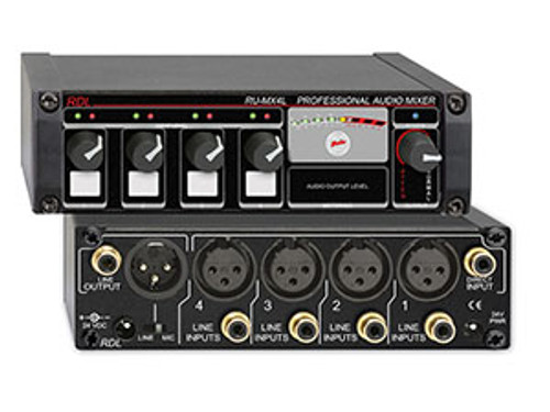 RDL RU-MX4L Professional 4 Channel Line Level Mixer - Microphone and line Output (RU-MX4L) RDL RU-MX4L Professional 4 Channel Line Level Mixer - Microphone and line Output (RU-MX4L)