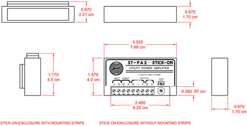 RDL ST-PA2 2 W Mono Audio Amplifier - 8 Ω (ST-PA2)