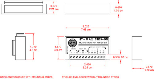 RDL ST-MA2 2 W Mono Audio Amplifier with Muting - 8 Ω (ST-MA2)