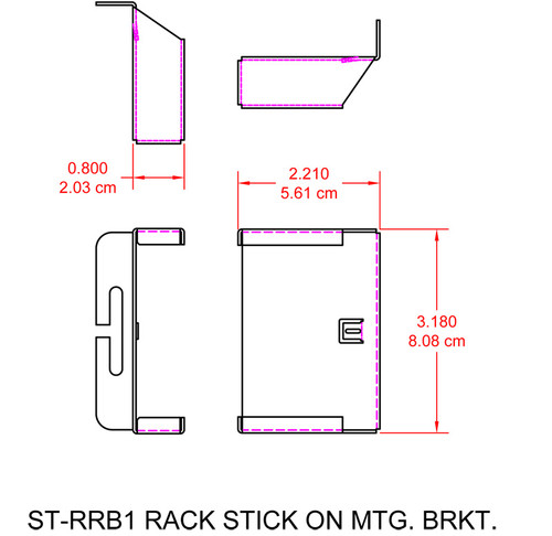 RDL ST-RRB1 Rear Rack Rail Mounting Kit for any STICK-ON Module (ST-RRB1)
