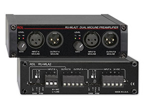 RDL RU-MLA2T Dual Microphone / Line Preamplifier (RU-MLA2T) RDL RU-MLA2T Dual Microphone / Line Preamplifier (RU-MLA2T)