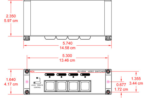 RDL RU-VSX4 4x1 Vertical Interval Video Switcher - BNC, Looping Inputs (RU-VSX4)
