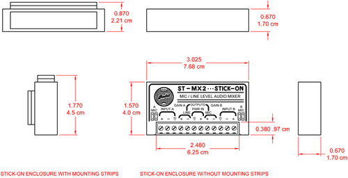 RDL ST-MX2 Two-Channel Audio Mixer with Mic/Line Inputs and Outputs (ST-MX2)