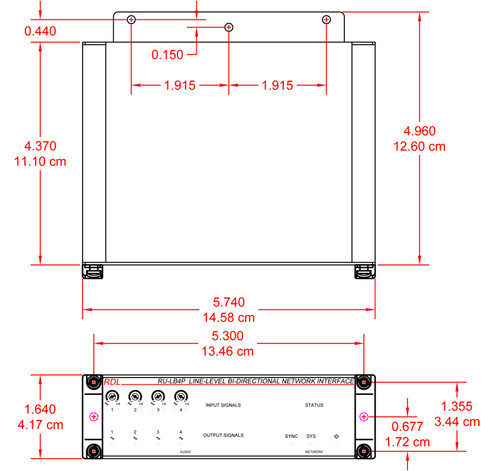 RDL RU-LB4P Line-Level Bi-Directional Network Interface (Four-Signal, PoE) (RU-LB4P)