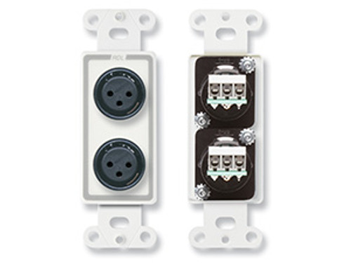 RDL D-XLR2F Decora Wall Plate with Dual XLR 3-Pin Female Connectors (D-XLR2F) RDL D-XLR2F Decora Wall Plate with Dual XLR 3-Pin Female Connectors (D-XLR2F)